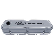 Ford Racing 302-071 - Logo Stamped Steel Valve Covers - Chrome
