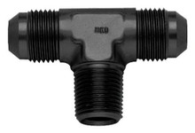 Fragola 482610-BL - 10AN Tee 1/2 NPT On The Run - Black