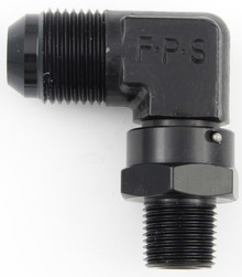 Fragola 499111-BL - 10AN x 3/8 NPT 90 Degree Swivel - Black