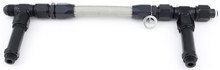 Fragola 920007-BL - 9/16-24 Dual Inlet Demon -8AN Fuel Line Kit Black