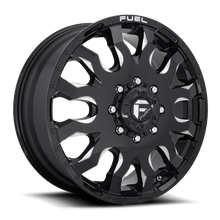 Fuel Wheels D67320828D - Dually Wheels 20X8.25 Blitz Dually D673 8 On 165.1 Gloss Black Milled 121.5 Bore 105 Offset Multi Spoke Front Dually Fuel Off Road Wheels