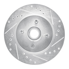 R1 Concepts EDZ-54026R - Brake Rotor Drilled and Slotted Silver
