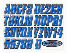 Hardline BLBLK800 - Boat Lettering Registration Kit 3 in. - 800 Blue/Black