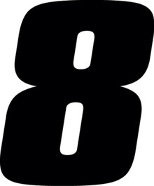 Hardline DD53B-8 - Dirt Digits 3pk 5.5 in. - High Gloss Number 8 - Black