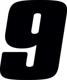 Hardline DD73B-9 - Dirt Digits 3pk 7 in. - High Gloss Number 9 - Black