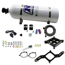 Nitrous Express 66242-15 - Dry Dual Stage Billet Crossbar Plate System 100-1000hp (4150 Flange) w/15lb Bottle