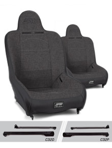 PRP Seats A100110-C32-54 - Premier High Back Suspension Seats Kit for Jeep Wrangler CJ7/YJ Pair Gray