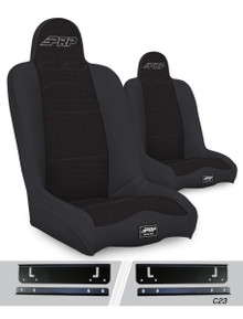 PRP Seats A140110-C23-50 - Daily Driver High Back Suspension Seats Kit for 97-02 Jeep Wrangler TJ Pair Black