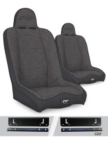 PRP Seats A140110-C23-54 - Daily Driver High Back Suspension Seats Kit for 97-02 Jeep Wrangler TJ Pair Gray