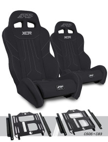 PRP Seats A8001-PORXP-C50S-201 - XCR Suspension Seats Kit for Polaris RZR 570 800 900 Pair Black