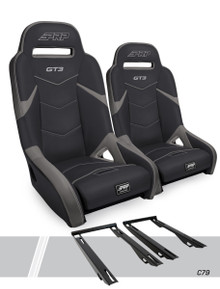 PRP Seats A7301-PORXP-C79-203 - GT3 Suspension Seats Kit for Polaris RZR PRO XP PRO R Turbo R Pair Black & Gray