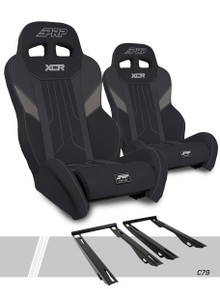 PRP Seats A8001-PORXP-C79-203 - XCR Suspension Seats Kit for Polaris RZR PRO XP PRO R Turbo R Pair Black & Gray