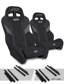 PRP Seats A8001-PORXP-C83-203 - XCR Suspension Seats Kit for Polaris General RZR S 900 900 Trail Trail XP 1000 Turbo Turbo S RS1 Pair Black & Gray