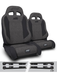 PRP Seats A89010-C38-54 - Enduro Elite Suspension Seat Trek Edition Kit for Jeep Wrangler JK/JKU Pair Gray