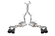 Corsa Performance 21320CFBLK - 2022-25 Caddy CT5 V Blackwing 3in. Cat-Back w/ Act. Exh. - Dbl X-Pipe - Twin 4.5in. BlkCF Tips
