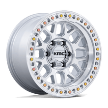 KMC KM54979080412N - Km549 Grs 17X9 Gloss Silver W/ Machined Face