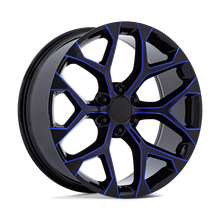 Performance Replicas 176BL-2415824 - Pr176 24X10 Gloss Black Machined W/ Blue Milling