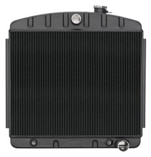 Cold Case Radiators CHT563AB - 55-56 Tri-5 Chevy 6 Cyclinder Front Mount Aluminum Radiator Black Night Rider Series
