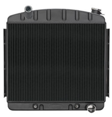 Cold Case Radiators CHT563A-7B - 57 Tri-5 Chevy 6 Cylinder Front Mount Aluminum Performance Radiator Black Night Rider Series