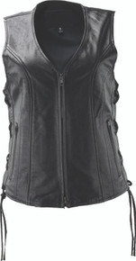 Kuryakyn 094445 - Leather By River Road Sapphire Leather Vest Black Womens - Medium