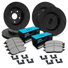 R1 Concepts WHWH2-31027 - R1 E- Line Series Brake Rotor - D/S - Black w/ Ceramic Pads & Hdw
