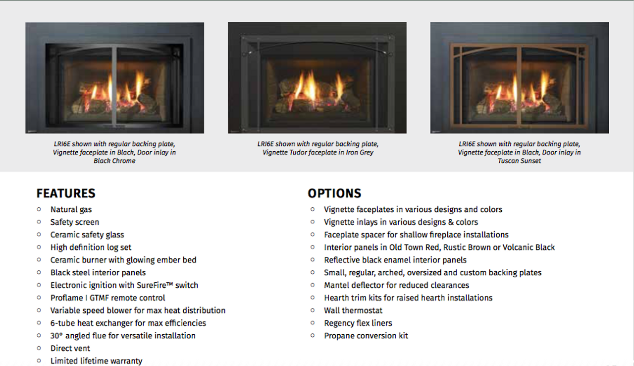 Regency Liberty Lri6e Gas Insert Westchester Fireplace Bbq