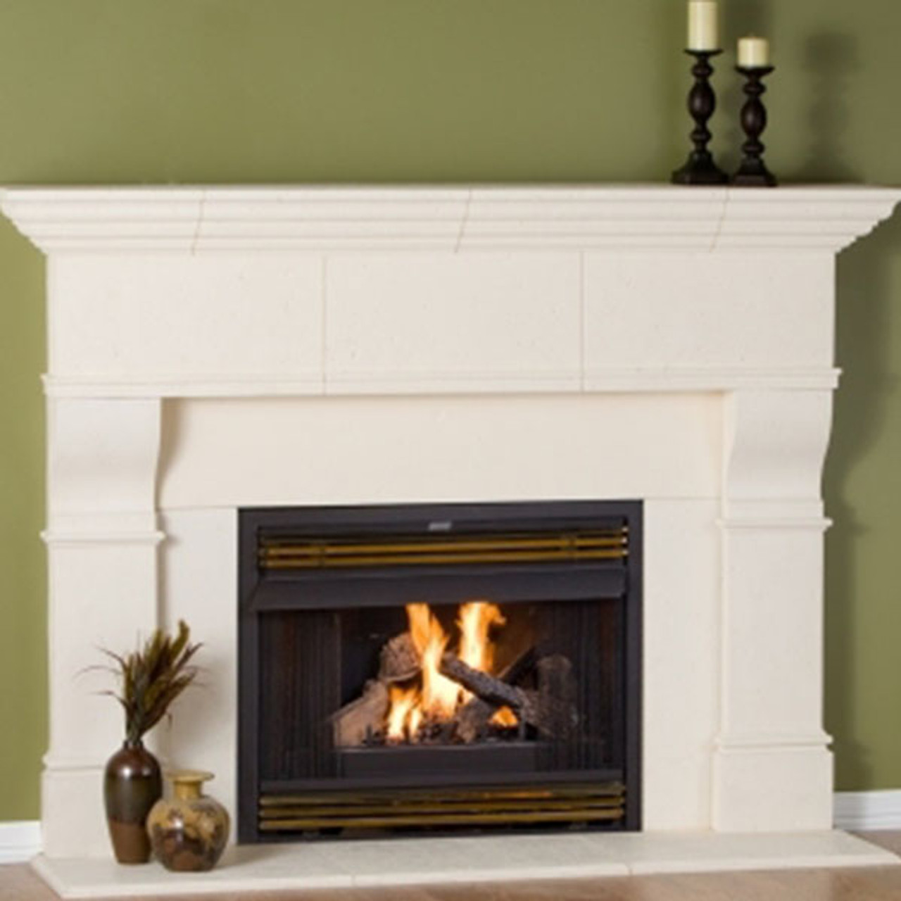 Huntley, Cream Traditional Fireplace Mantel