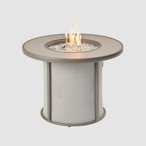Outdoor GreatRoom Grey Stonefire Round Gas Fire Pit Table