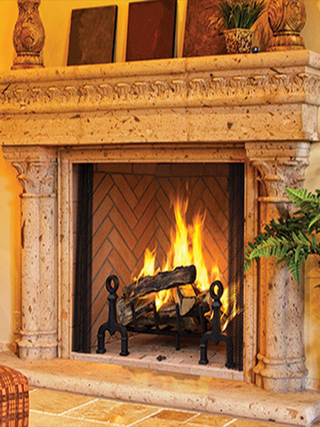 GEORGIAN Wood-Burning Fireplace - Traditional - Front Open