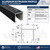 Mid Rail 1in x 1in Aluminum U-Channel 72in Length
