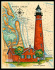 Ponce Inlet Sea Chart Light by Donna Elias