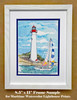 Frame and matting sample shown with "Cape May Lighthouse"
