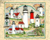 Cape Cod Sea Chart Lighthouse Collage by Donna Elias