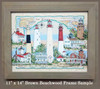 Cape Ann to Plymouth Lighthouses Sea Chart Collage