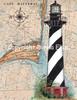 Cape Hatteras Sea Chart Light Original Watercolor by Donna Elias copyright 1993. Damaged in Super Storm Sandy.