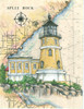 Split Rock Lighthouse - Original Sea Chart Light painting by Donna Elias