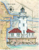 Chicago Harbor Sea Chart Light Original Painting