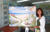 To the Beach Cottage copyright Donna Elias. Shown with the artist.