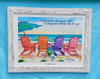 Four Adirondack Beach Chairs copyright Donna Elias. Shown in an 22" x 28" White tropical beachwood frame.