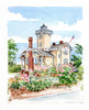 Hereford Inlet Lighthouse watercolor painting copyright Donna Elias