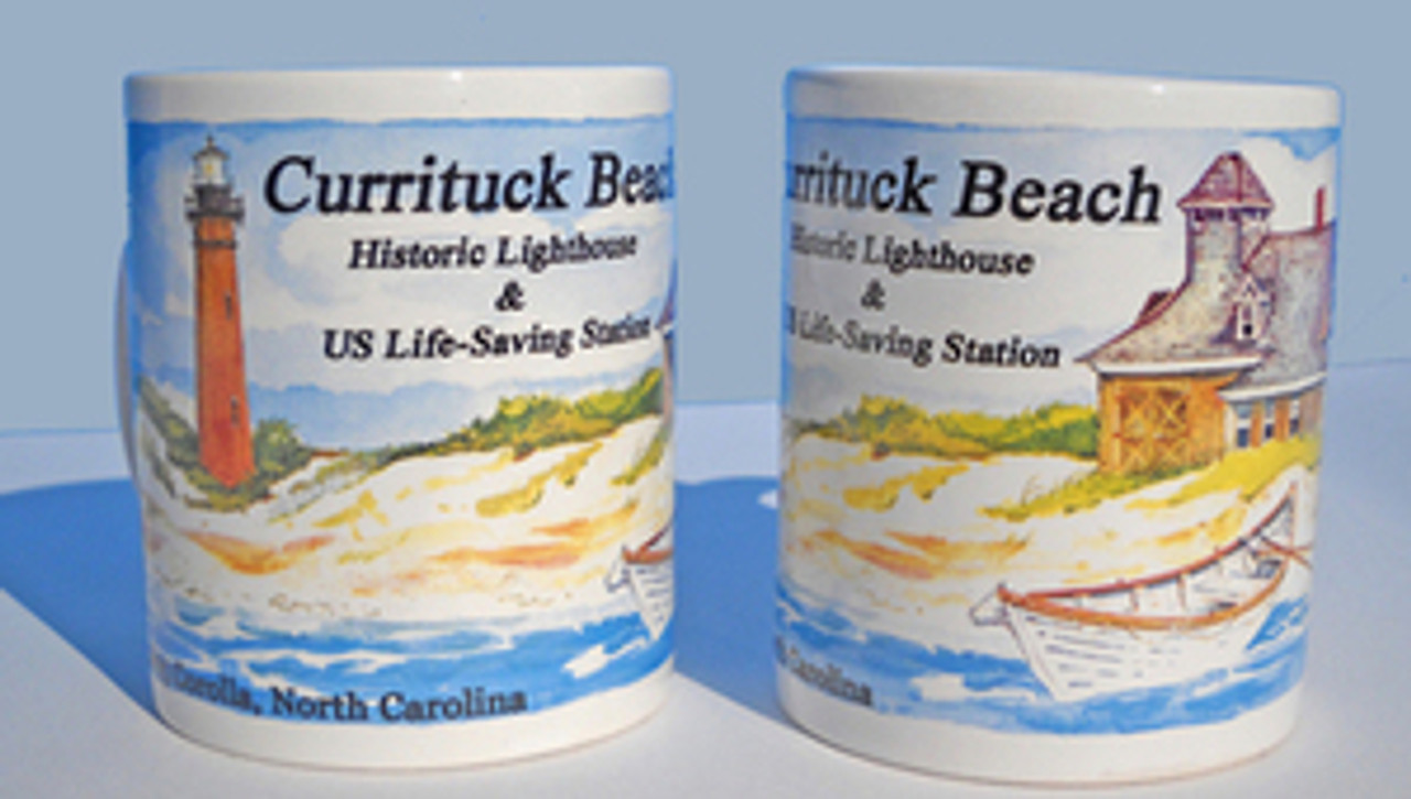 Currituck Beach Lighthouse Coffee Mugs - Set of 2