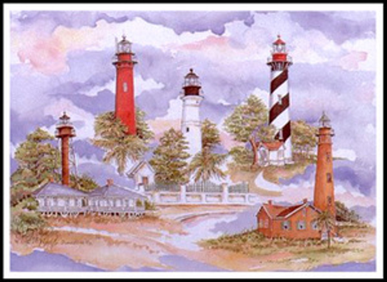 Florida Lighthouses - 19" x 26" Fine Art Print