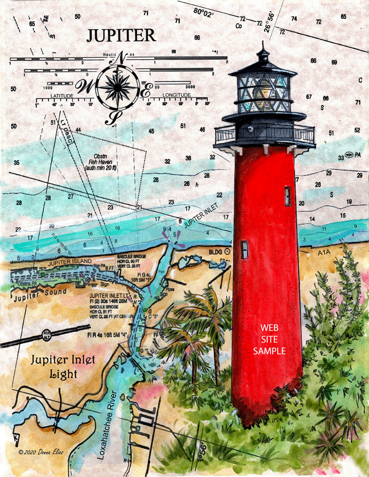 Jupiter Inlet Lighthouse Sea Chart