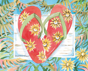 Red Flip Flops Heart