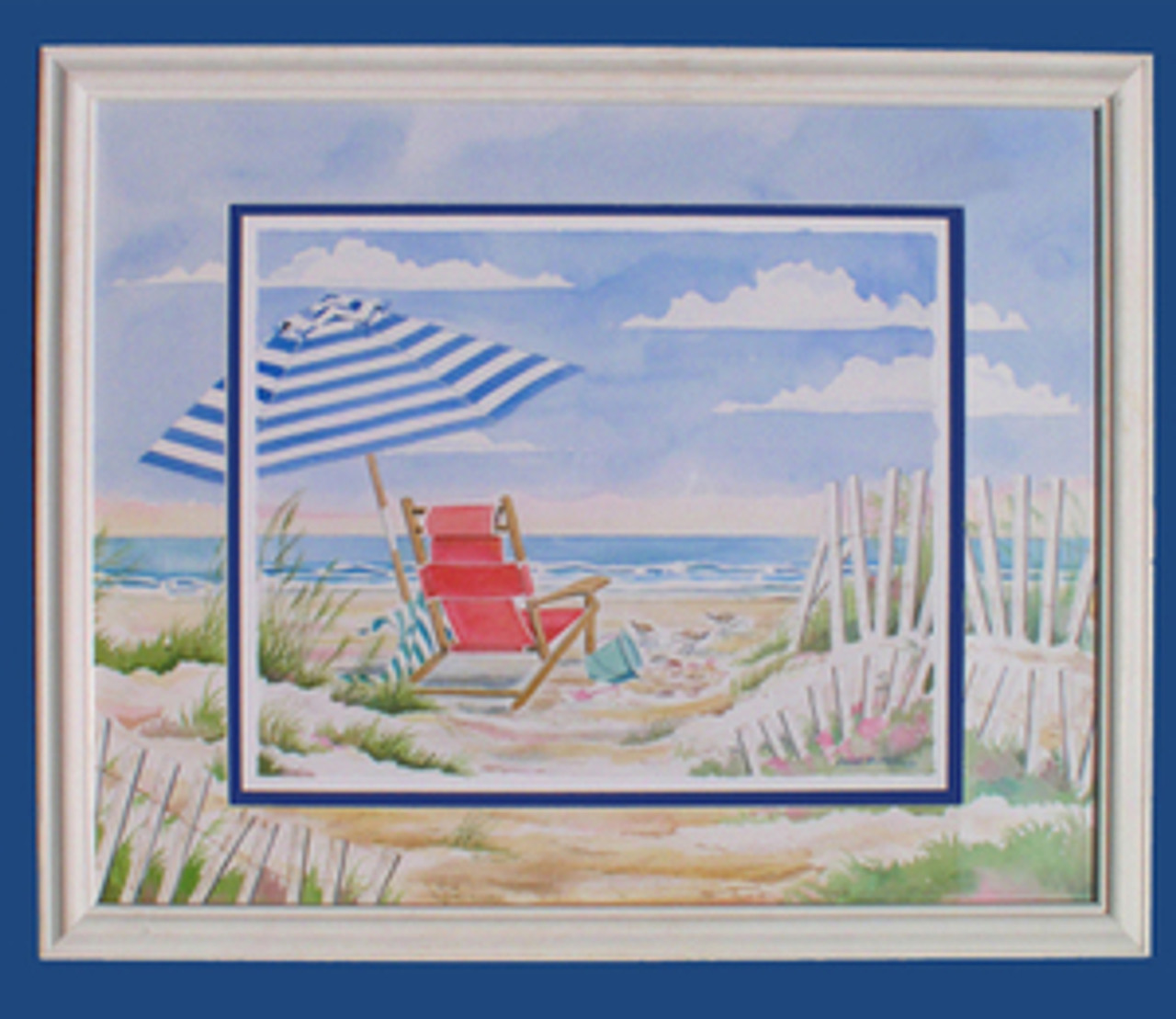 Oceanview One Custom Framed 24" x 30" with Dimensional Matting