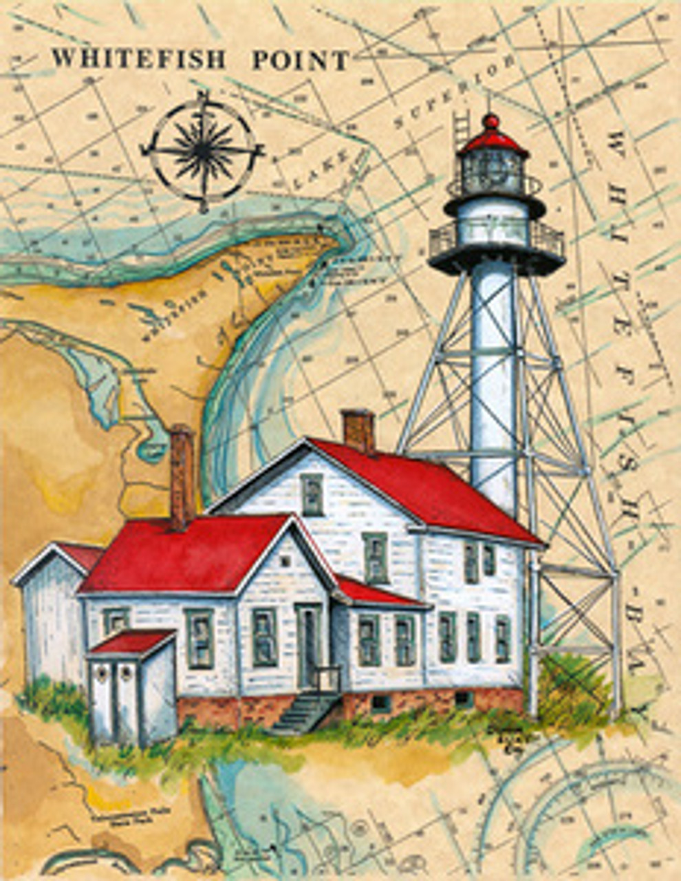 Whitefish Point Sea Chart Light copyright Donna Elias