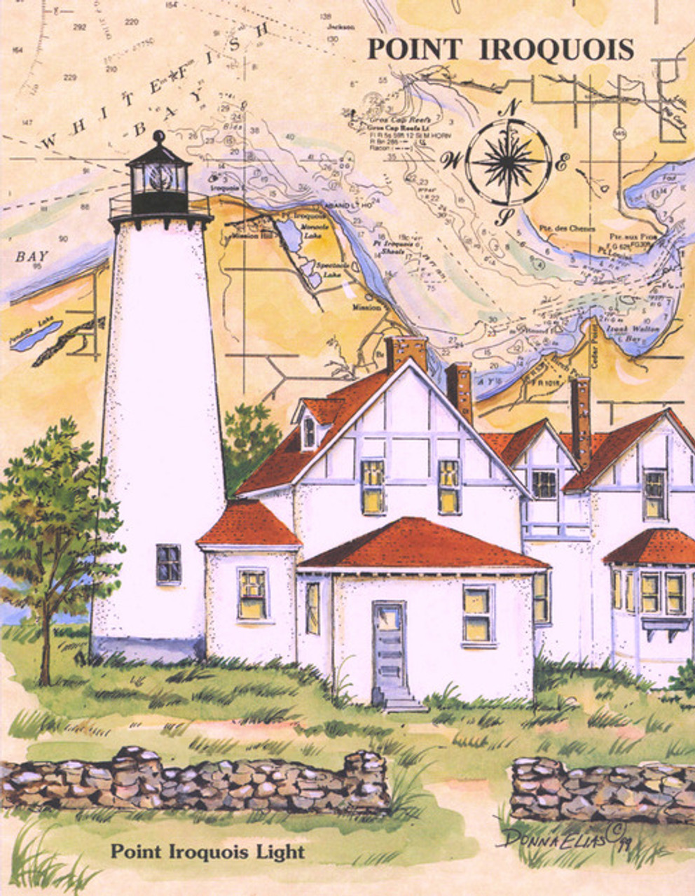 Point Iroquois Sea Chart Light copyright Donna Elias