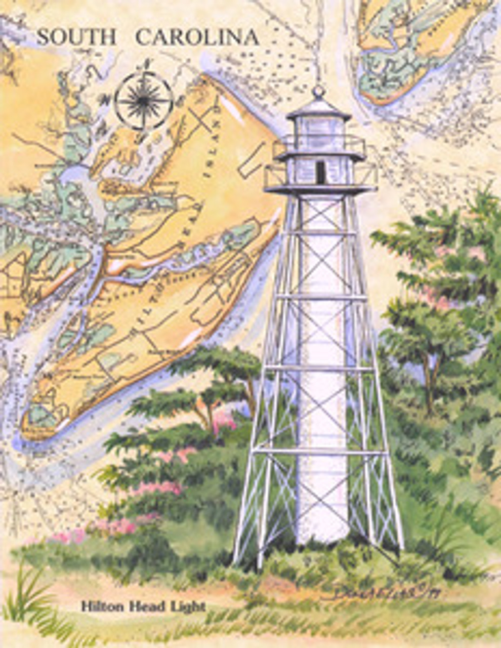 Hilton Head Rear Range Lighthouse Sea Chart