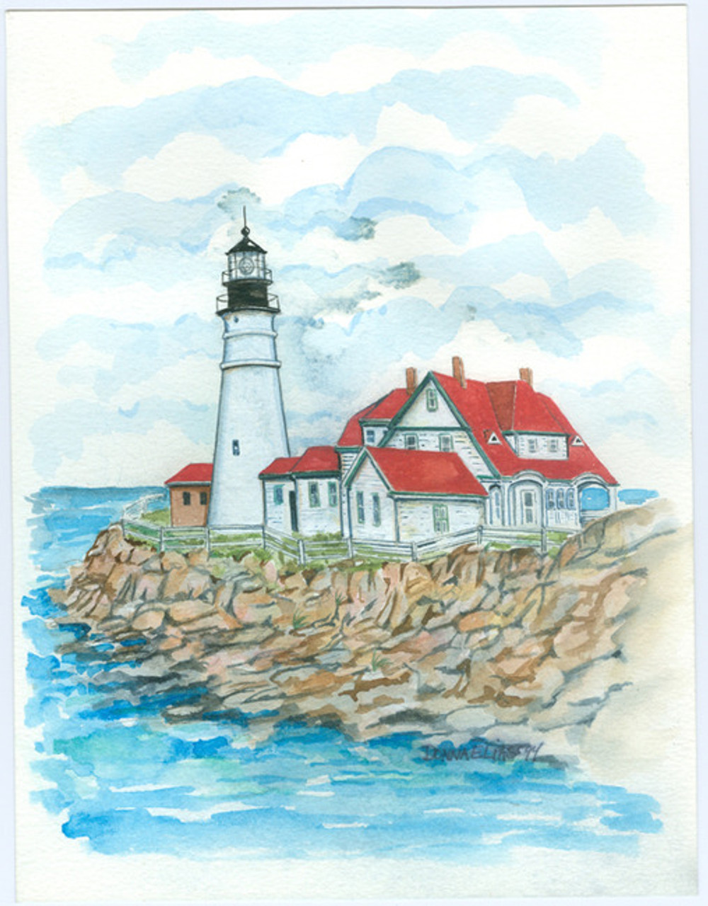Portland Head - Maritime Watercolors Original Painting