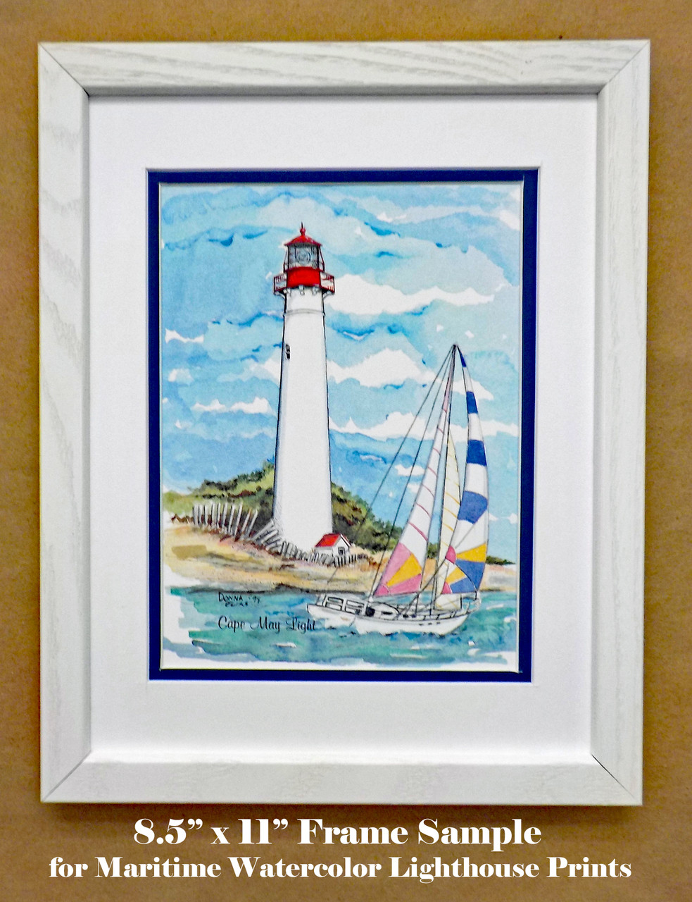 Frame & matting sample (shown with Cape May light)